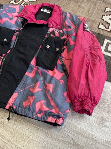 HEAD Gore Tex Vintage 80s Ski Winter Acid Pattern Jacket Size L - Picture 2 of 6