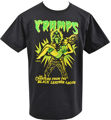 MENS PSYCHOBILLY T-SHIRT THE CRAMPS CREATURE FROM BLACK LEATHER
