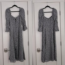 Reformation Roberta Midi Dress Blue White Floral Print NEW with tag