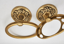 Bathroom Towel toothbrush soap wall mounted Holder gold vintage antique brass