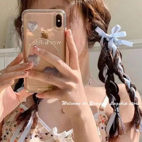 Ribbon Long Bow Hair Side Clip Braided Bows Sweet Party Simple Multi Color & ➳ - Picture 4 of 19