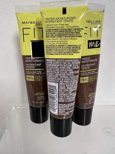 (3) Maybelline 375 Deep Fit Me Tinted Moisturizer Natural Look Color Foundation - Picture 2 of 2