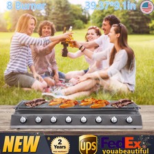LPG Barbecue Grill 8 Burner BBQ Gas Grill Stainless Steel LPG Tabletop Gas Grill
