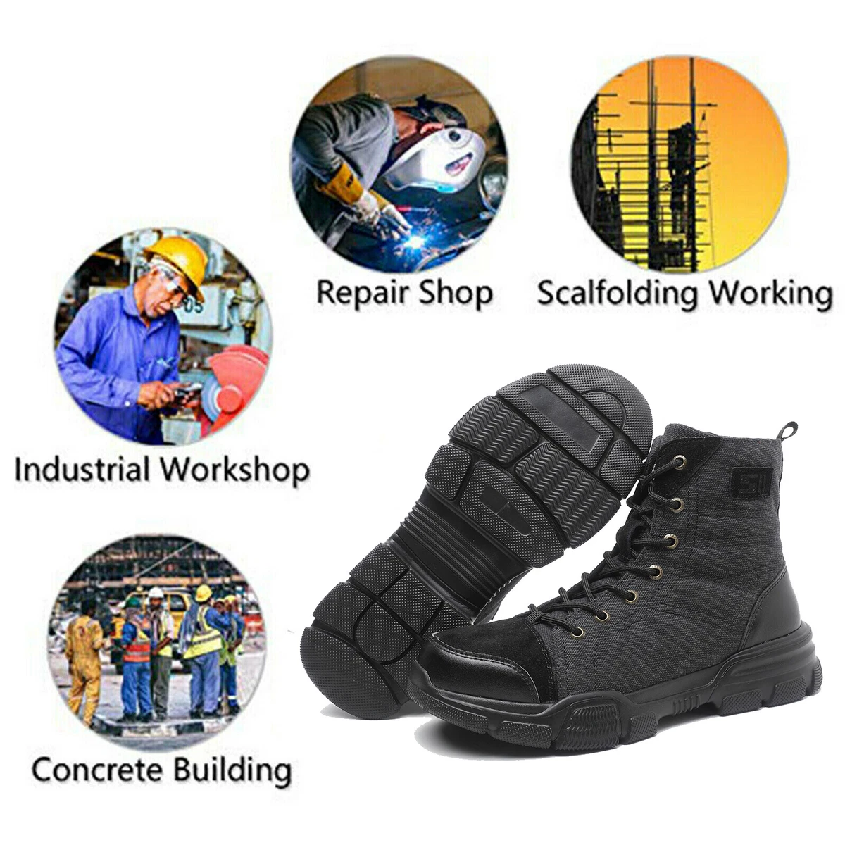 Steel toe concrete boots sale
