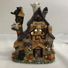 Vintage Lighted Porcelain Halloween Haunted Hotel Spooky Hollow