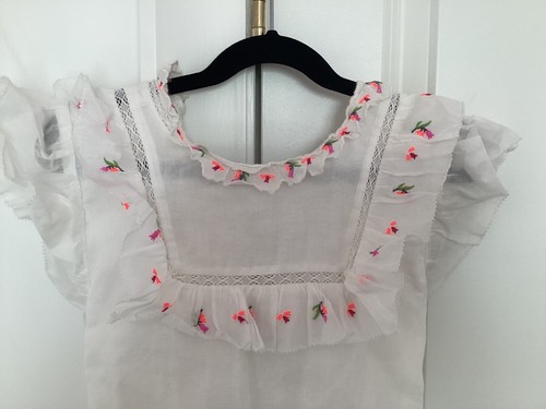 nelly stella girls size 14 white and floral embroidered midi dress - Picture 3 of 9