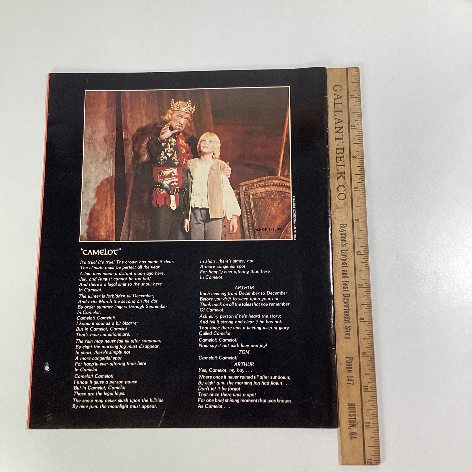Camelot 1981 Broadway Souvenir Program Richard Harris Dickinson Muenz