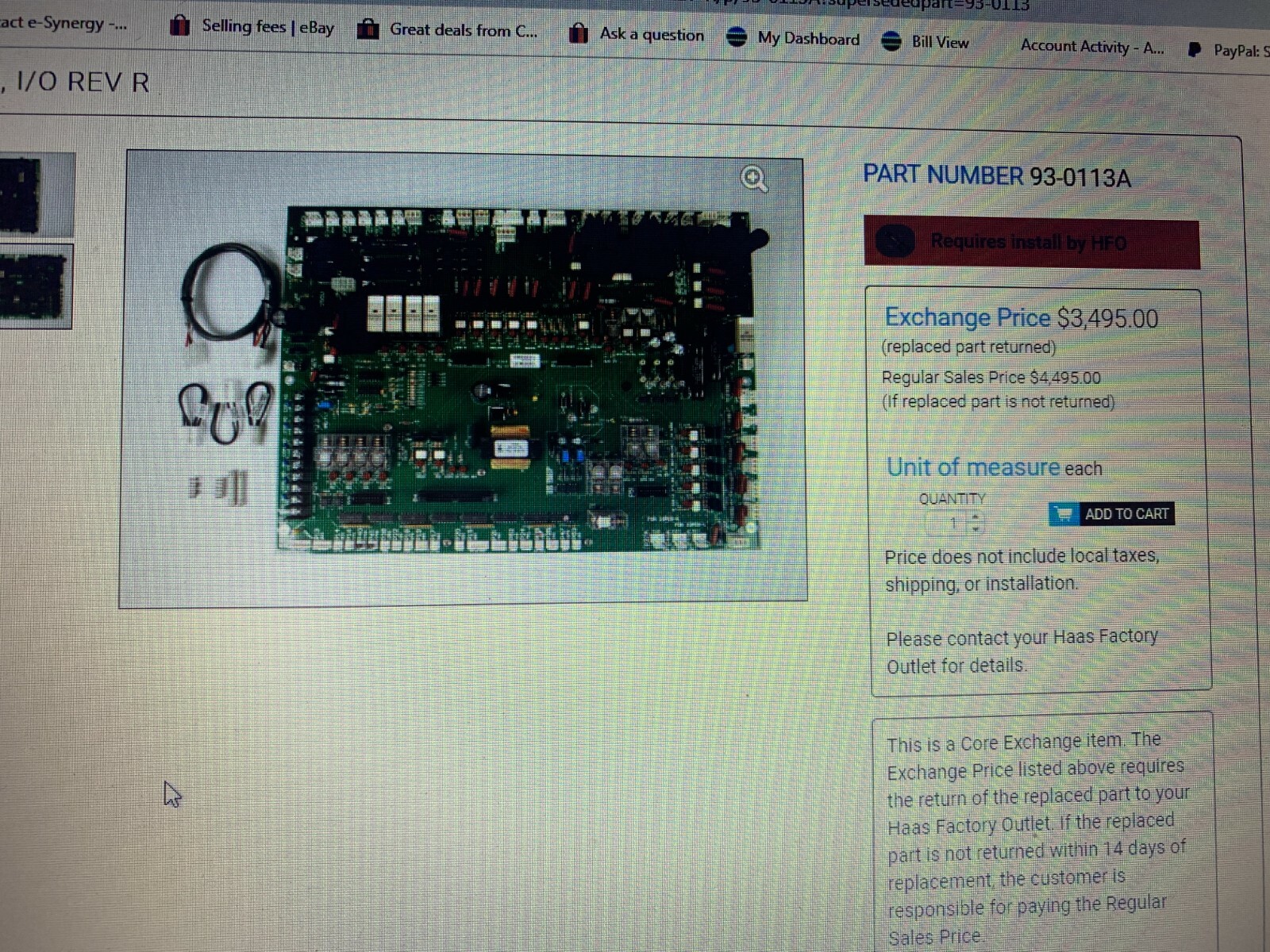 HAAS I/O PCB REV R PART NUMBER 930113A eBay