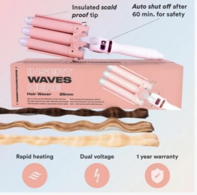 NEW Insert Waves Here Triple Barrel Hair Waver Insert Waves Here | Deep Waver Hair | INH Hair – Insert Name  main image 3
