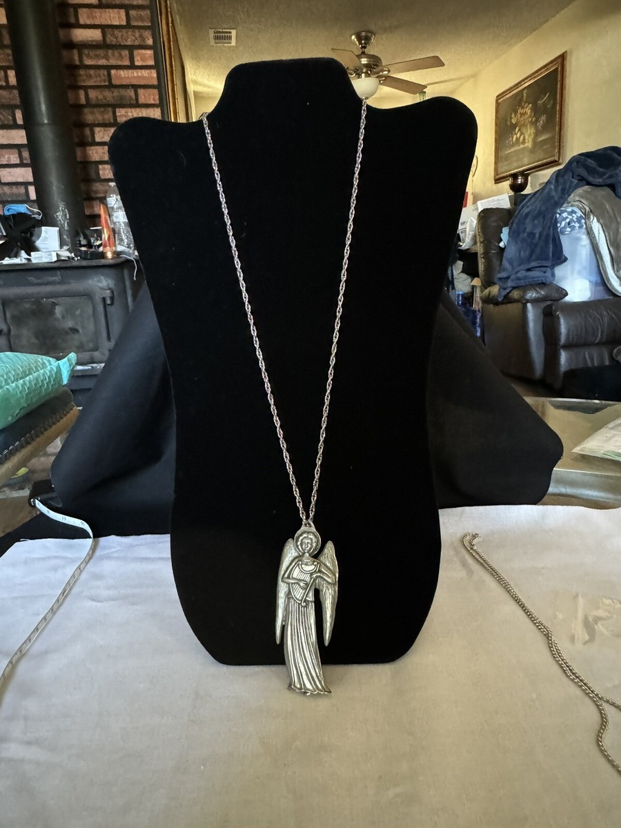 Danforth Pewter Angel Pendant Necklace View 4