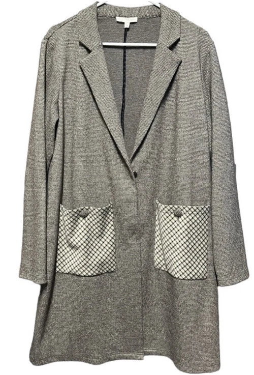 Harlyn Graham Anthropologie Longline Plaid Blazer Women's L Retail $130 |  eBay