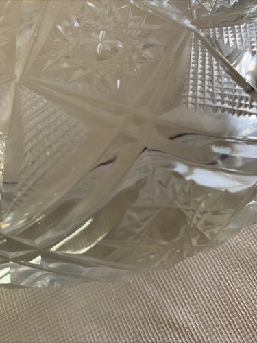 BOHEMIAN CUT CRYSTAL ROUND ASHTRAY - Picture 7 of 13