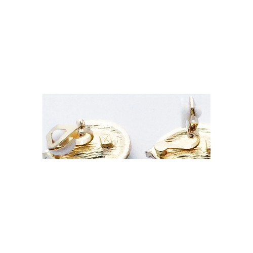Non-Pierced Gold Plated Sapphire Blue Crystal Large Teardrop Clip On Earrings - Picture 4 of 4