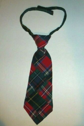Baby Boy's Mudpie Necktie Xmas Holiday 100% Cotton Plaid Patchwork Tie - Picture 1 of 4