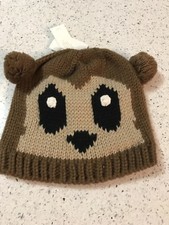 Girls Teddy Bear Knit Winter Hat - Size 7-14 - New with Tags