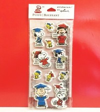 Hallmark SNOOPY Peanuts GRADUATION Stickeroni PUFFY STICKERS Scrapbooking 2Sheet