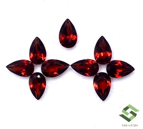 Natural Red Garnet Pear Cut 5x3 mm Lot 10 Pcs 2.61 CTS Untreated Loose Gemstones - Picture 5 of 7