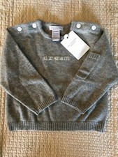 Suéter Gris Restoration Hardware Luxe 100% Cachemira Bebé “Dream” Nuevo con Etiquetas ¡Adorable!