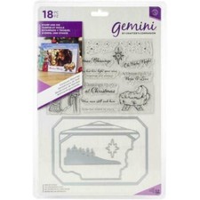Crafter's Companion Gemini Stamp and Metal Die Set Christmas Blessings new