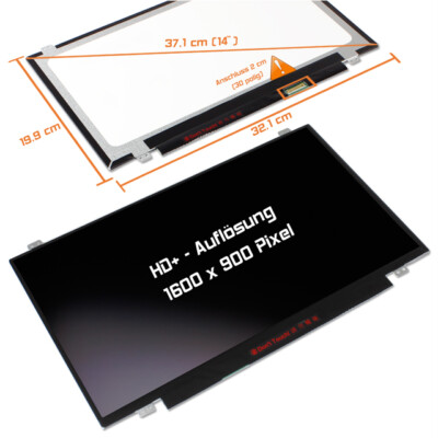 14,0'' LED Display matt passend für LG Display LP140WD2-TPD1 WSXGA 1600x900