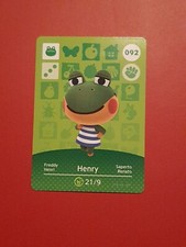 HENRY ANIMAL CROSSING AMIIBO SERIES 1 CARD #092 TRACKED AU POST geniuine