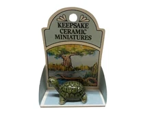 Vintage 1975 Wallace Berrie & Co Keepsake Ceramic Miniatures Turtle Card 2814