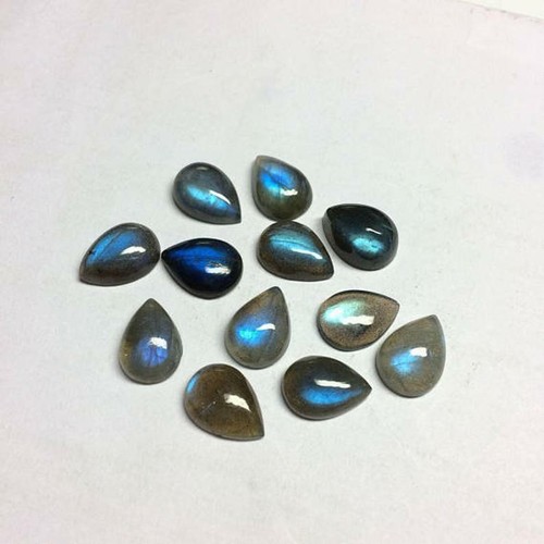 Lote de cabujón de piedra suelta de piedra labradorita natural llamativa de 14*10 mm azul - Imagen 4 de 5