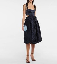 ULLA JOHNSON metallic midi dress size 8