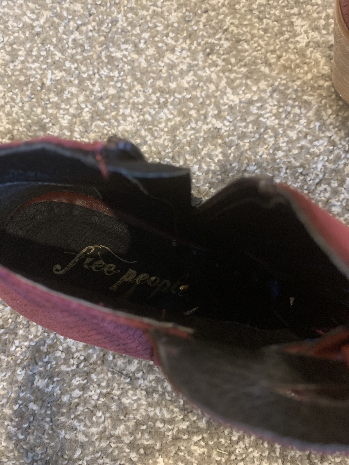 Free People Loveland Red Suede Ankle Booties Boots Si… Gem