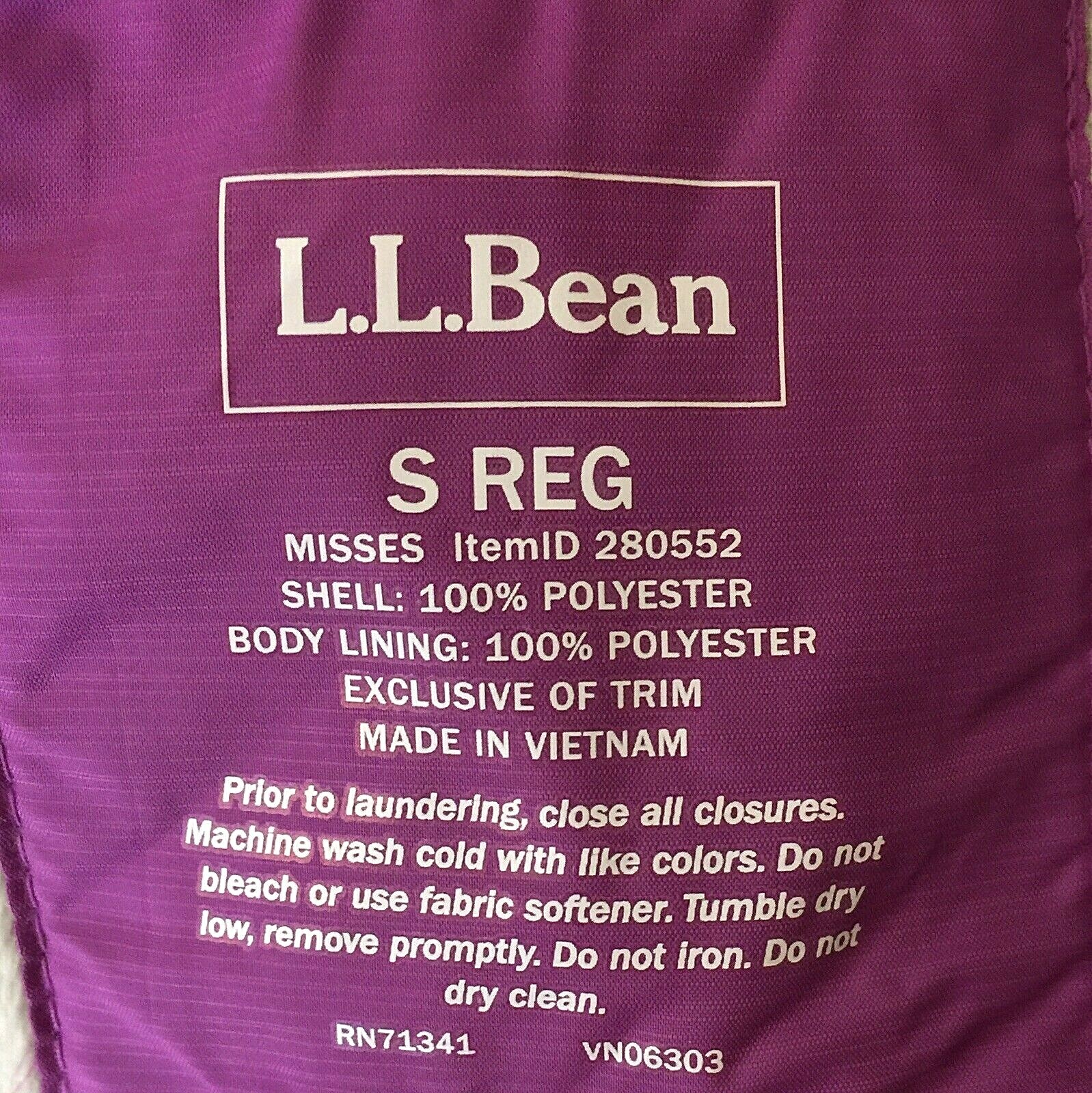 LL Bean Hooded Vest Jacket Womens Medium Coat Hoodie Fleece Lined Sz. S