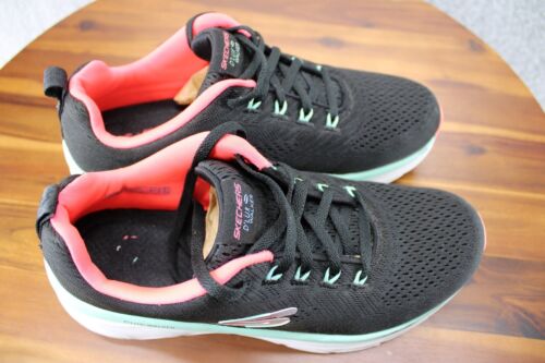 Skechers D’Lux Walker Womens Black Mint Pink Walking Shoes Size 8.5 Sneakers - Picture 8 of 11