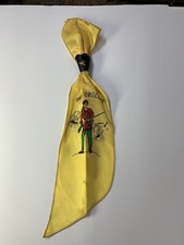 RARE DAVY CROCKETT SILK SCARF BOLO TIE with original SLIDE 1950's Child s Size