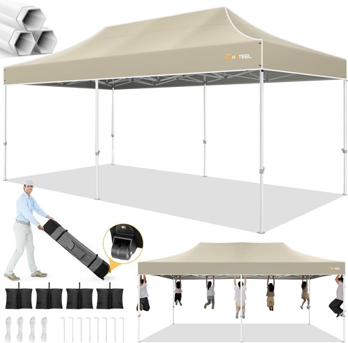 Hoteel 10x20 Heavy Duty Canopy Tent Waterproof UV 50+ Garden Gazebo w/ Sandbags - Picture 37 of 52