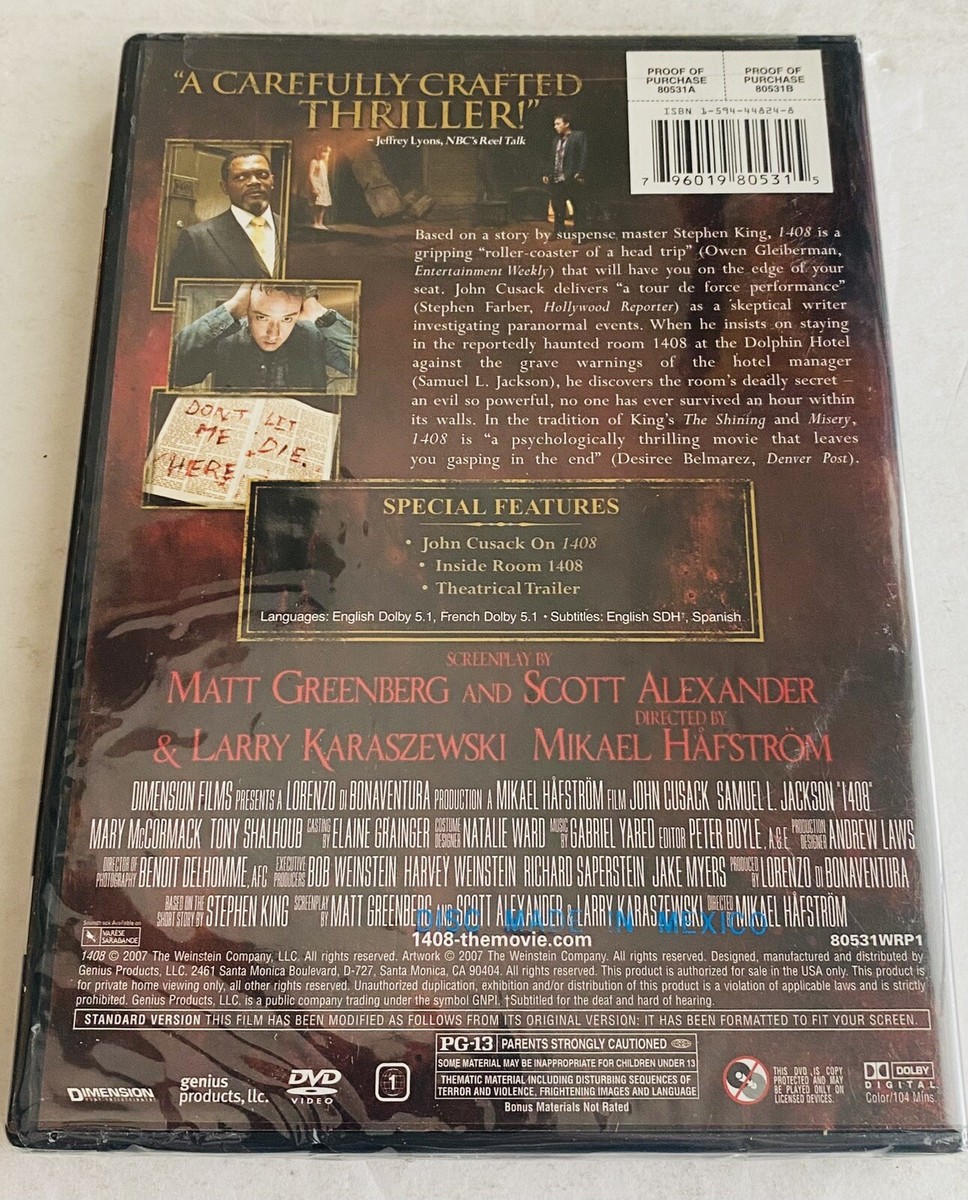 NEW SEALED 1408 (DVD, 2007, Full Screen) John Cusack & Samuel L