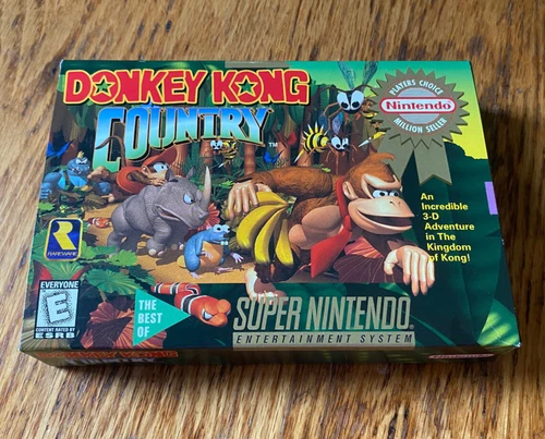 Donkey Kong Country PLAYER'S CHOICE complete in box super nintendo snes MINT