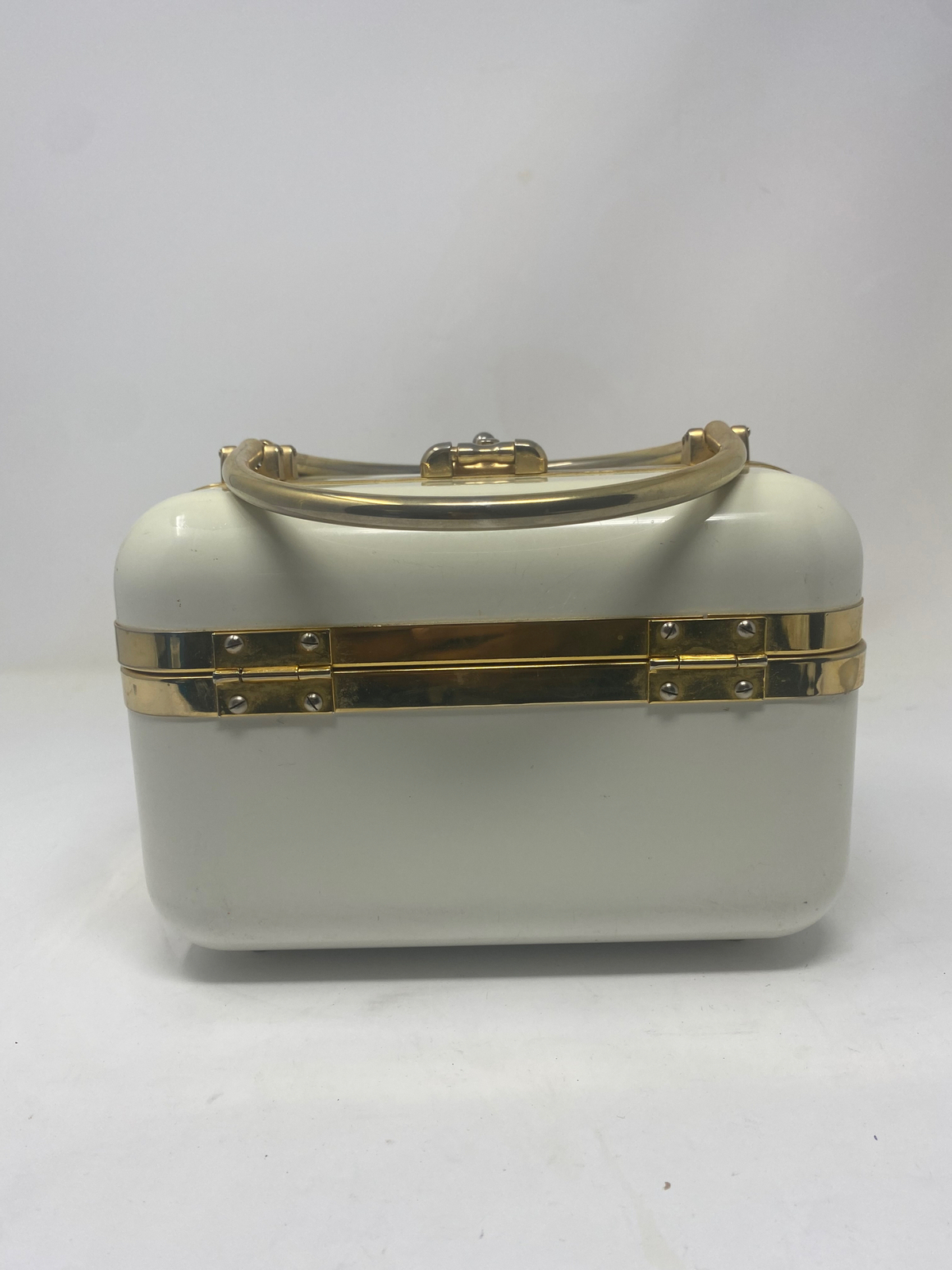 Baulotto Ivory Gold Plastic Box Bag Vintage Gem