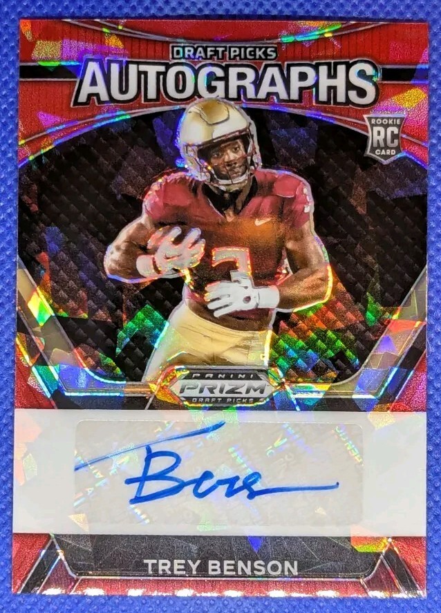 2024 Panini Prizm Draft Picks TREY BENSON RC #DPA-TBN Red Ice Auto Florida State