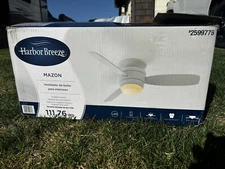 Harbor Breeze Mazon 44-in Brushed Nickel Flush Mount Indoor Ceiling Fan 0807421