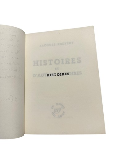 Jacques Prevert HISTOIRES ET D'AUTRES HISTOIRES - Foto 3 di 7