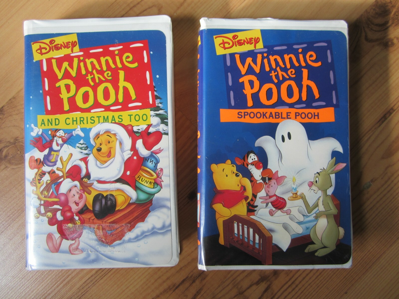 Disney Winnie the Pooh Holiday Lot of 2 VHS Christmas Too and Spookable ...