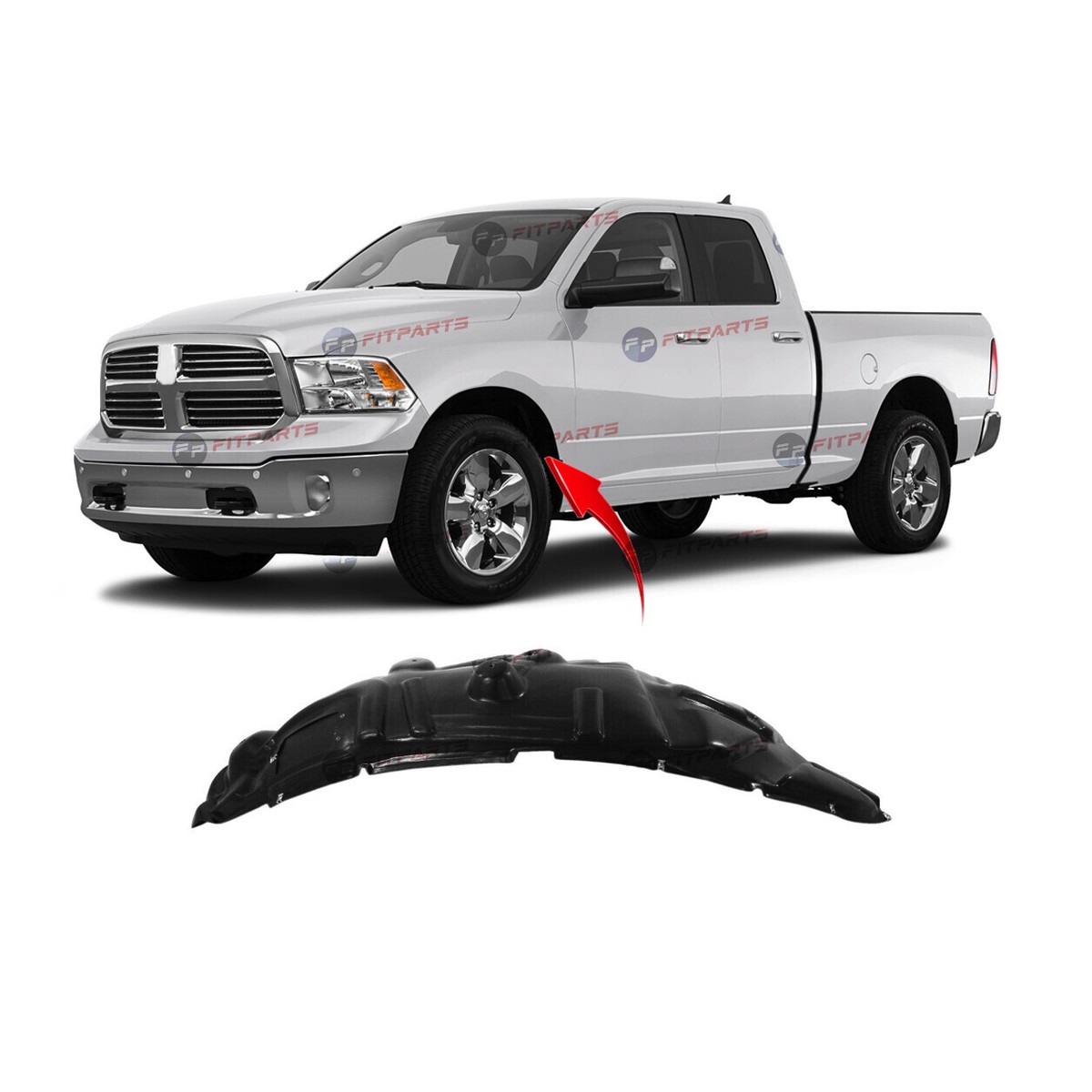 Ranran Front Left Driver Side Fender Liner For 2013-2018 Dodge RAM