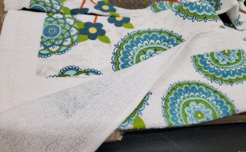 1 (one) Printed Kitchen Towel (15"x25") OWL ON THE BRANCH & FLOWERS, AM - Picture 11 of 14