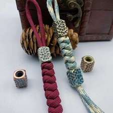 New 2PCS Brass Lanyard Bead Knife Tool Paracord Beads Pendant Bracelet Beads DIY
