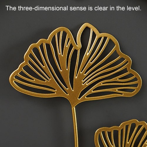 Nordic Ginkgo Leaf Wall Decor Ornament Iron Light Gold Palm Maple Leaf Hangings - Picture 8 of 17