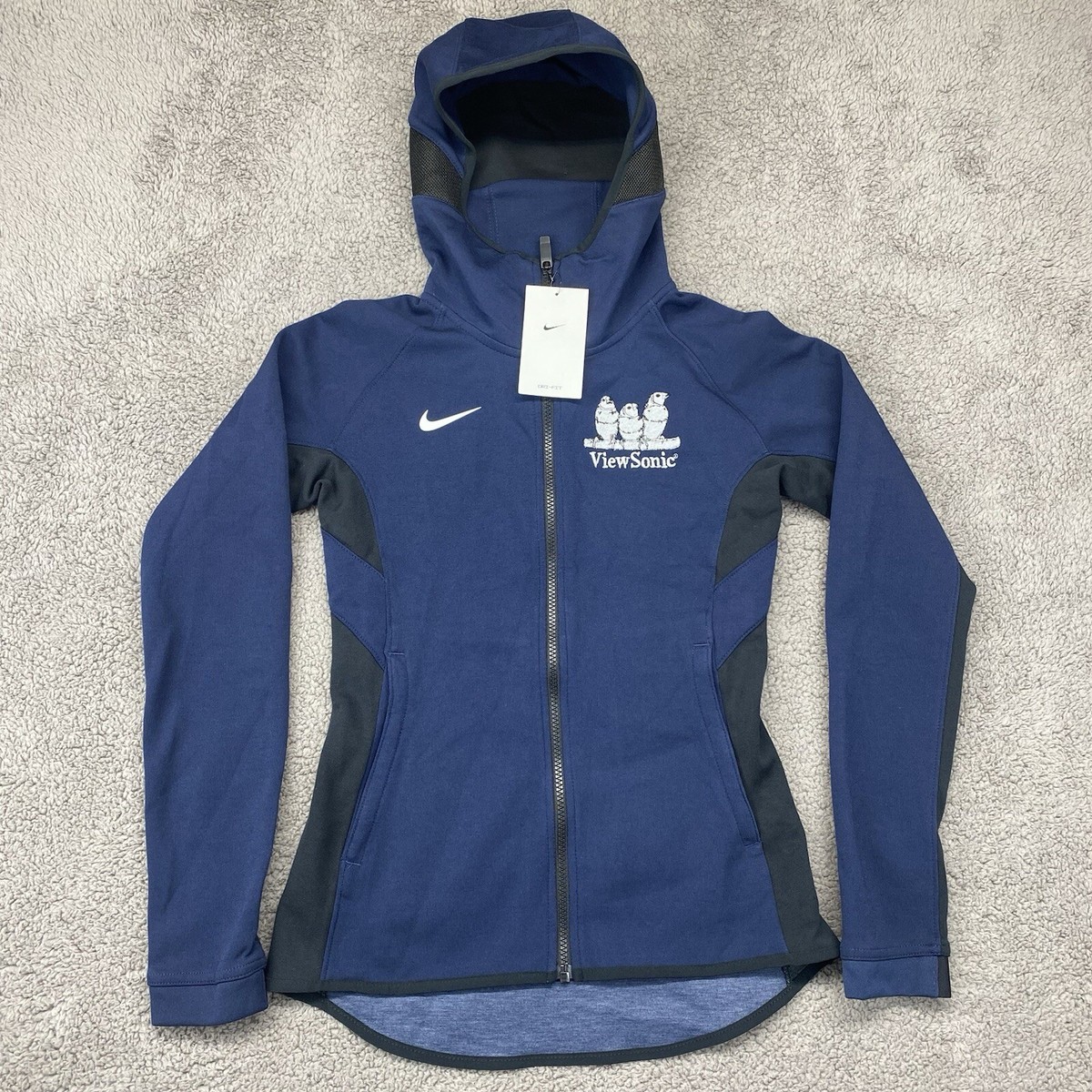 NIKE Dri-fit Showtime Full Zip Jacket Women's Sz L-Tall Navy Blue