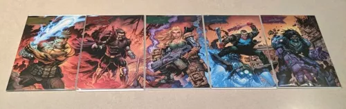Skybound X #1-5 Comic Vault Live Foil Logo Connecting Covers By Tyler Kirkham