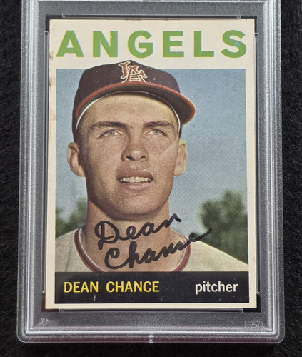 1964 DEAN CHANCE Signed Topps Baseball Card-LOS ANGELES ANGELS-PSA - Picture 2 of 4