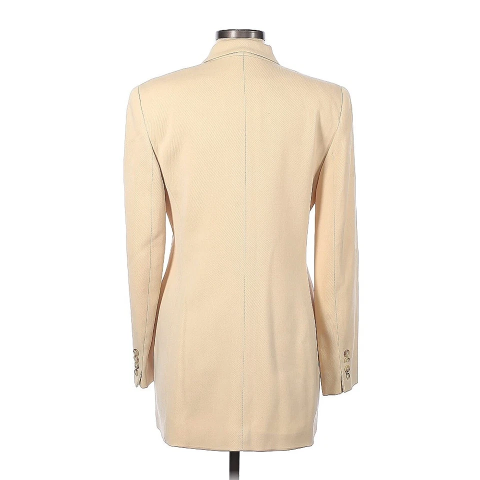 Blazer Ralph Lauren Vintage Marfil Doble Pecho Lana Muesca Cuello Talla 6 Crema Foto 2 de 4