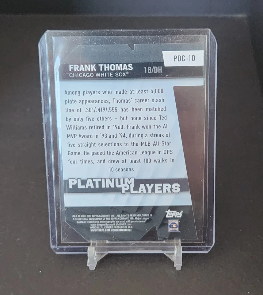 2021 FRANK THOMAS PLATINUM PLAYER PDC-10 2021 Topps Chicago White Sox - Image 2 of 2