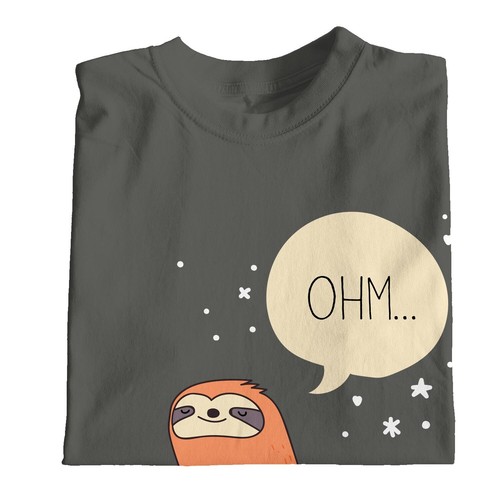 1Tee Damen Meditierend Yoga Faultier T-Shirt - Bild 4 von 25